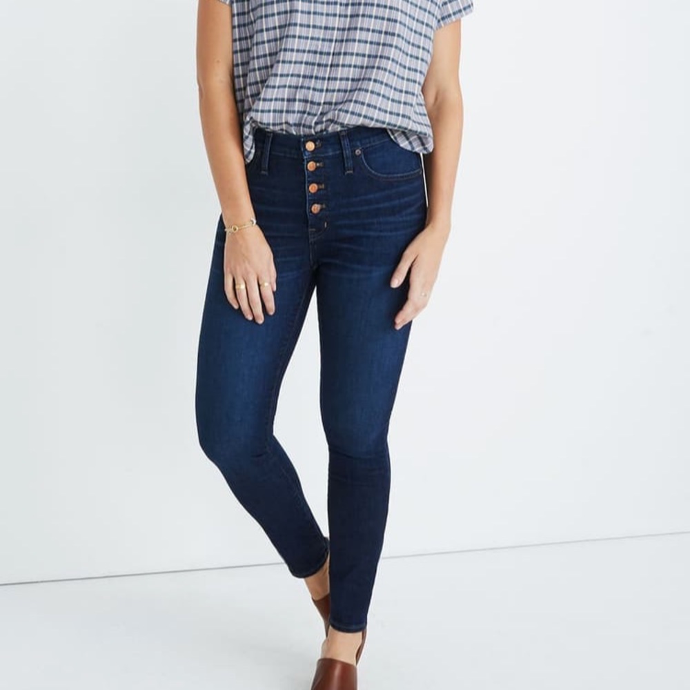 MADEWELL BUTTON UP SKINNY JEAN - SIZE 24